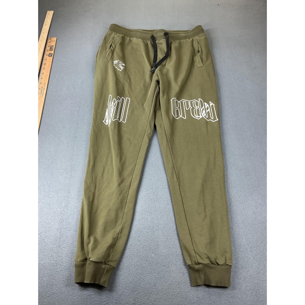 Kill Crew Joggers Mens XL Olive Green Graphic Logo Sweatpants Gym Streetwear